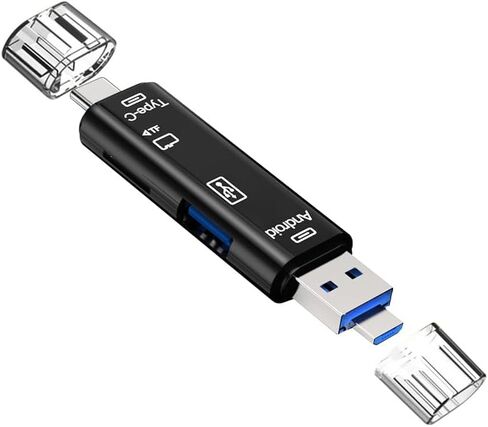 قارئ بطاقات SD، محول قارئ بطاقات ذاكرة USB2.0 فائق السرعة 5 في 1 OTG لقارئ بطاقات USB Type-C/MicroUSB/Tf/USB 2.0/ SD in Kuwait