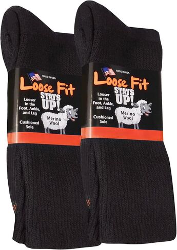 Loose Fit Stays Up Solid Merino Wool Men's and Women's Sock 2 Pack in Saudi Arabia