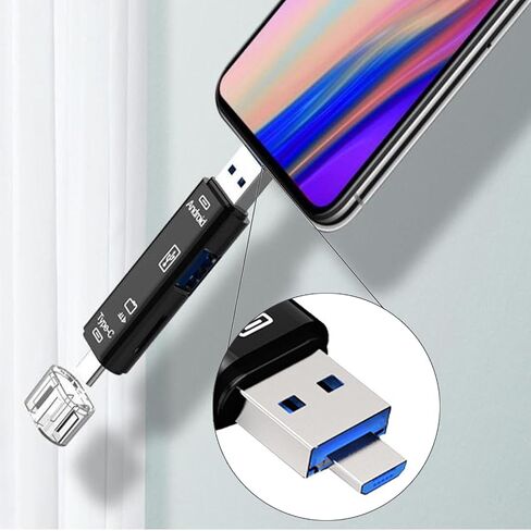 قارئ بطاقات SD، محول قارئ بطاقات ذاكرة USB2.0 فائق السرعة 5 في 1 OTG لقارئ بطاقات USB Type-C/MicroUSB/Tf/USB 2.0/ SD in Kuwait