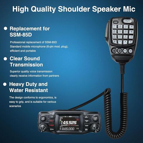 ميكروفون سيارة محمول بمكبر صوت SSM-85D مع لوحة مفاتيح DTMF وكابل معزز مناسب لـ YAESU FTM-300DR FTM-200DE FTM-200DR FTM-300DE جهاز لاسلكي in Kuwait