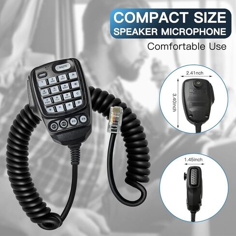 ميكروفون سيارة محمول بمكبر صوت SSM-85D مع لوحة مفاتيح DTMF وكابل معزز مناسب لـ YAESU FTM-300DR FTM-200DE FTM-200DR FTM-300DE جهاز لاسلكي in Kuwait