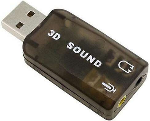 بطاقة صوت USB 5.1 قناة واجهة صوت خارجية مع تقنية Xear 3D، USB 2.0 كامل السرعة وتشغيل الكمبيوتر المكتبي المحمول، مقبض الصوت الرقمي، أسود in Kuwait