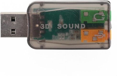 بطاقة صوت USB 5.1 قناة واجهة صوت خارجية مع تقنية Xear 3D، USB 2.0 كامل السرعة وتشغيل الكمبيوتر المكتبي المحمول، مقبض الصوت الرقمي، أسود in Kuwait