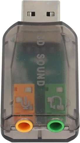 بطاقة صوت USB 5.1 قناة واجهة صوت خارجية مع تقنية Xear 3D، USB 2.0 كامل السرعة وتشغيل الكمبيوتر المكتبي المحمول، مقبض الصوت الرقمي، أسود in Kuwait