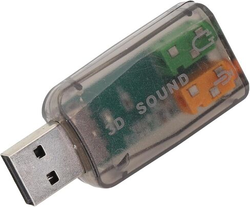 بطاقة صوت USB 5.1 قناة واجهة صوت خارجية مع تقنية Xear 3D، USB 2.0 كامل السرعة وتشغيل الكمبيوتر المكتبي المحمول، مقبض الصوت الرقمي، أسود in Kuwait