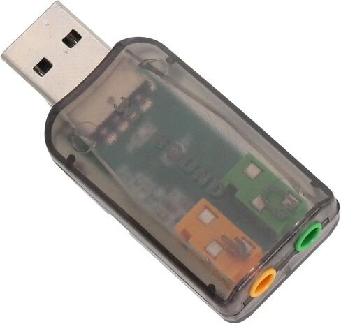 بطاقة صوت USB 5.1 قناة واجهة صوت خارجية مع تقنية Xear 3D، USB 2.0 كامل السرعة وتشغيل الكمبيوتر المكتبي المحمول، مقبض الصوت الرقمي، أسود in Kuwait