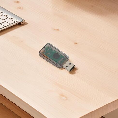 بطاقة صوت USB 5.1 قناة واجهة صوت خارجية مع تقنية Xear 3D، USB 2.0 كامل السرعة وتشغيل الكمبيوتر المكتبي المحمول، مقبض الصوت الرقمي، أسود in Kuwait