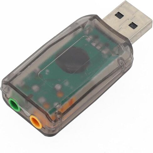 بطاقة صوت USB 5.1 قناة واجهة صوت خارجية مع تقنية Xear 3D، USB 2.0 كامل السرعة وتشغيل الكمبيوتر المكتبي المحمول، مقبض الصوت الرقمي، أسود in Kuwait