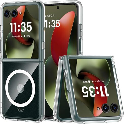 حافظة OWKEY لهاتف Motorola Razr Ultra 2026/2025، متوافقة مع MagSafe، غطاء واقٍ خلفي مغناطيسي شفاف غير لامع لجراب Razr Ultra2026/2025 (شفاف) in Kuwait