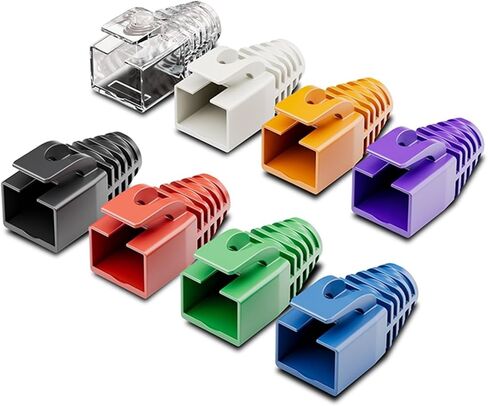 50 حزمة Cat6A/Cat7 إيثرنت RJ45 أحذية تخفيف الضغط غطاء موصل غطاء (7.5 مم OD) (أسود) in Kuwait