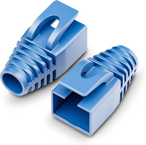 50 حزمة Cat6A/Cat7 إيثرنت RJ45 أحذية تخفيف الضغط غطاء موصل غطاء (7.5 مم OD) (أزرق) in Kuwait
