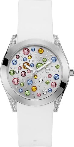 تخمين النغمة الفضية + White Slatant Silicone Clastal Watch متعددة الألوان. اللون: أبيض (نموذج: U1059L1) in Saudi Arabia