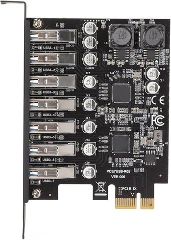 بطاقة توسيع USB PCIE ذات 7 منافذ، محول USB 3.2 Gen1 بسرعة 5 جيجابت في الثانية للوحة الأمامية عالية السرعة، محول وظيفة UASP لسطح المكتب in Kuwait