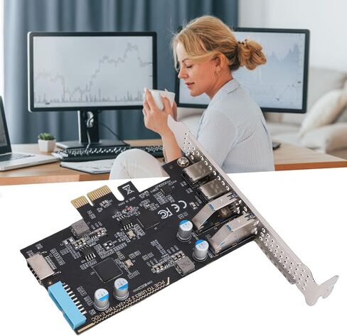 بطاقة توسيع USB 3.0 PCI Express بأربعة منافذ، وبطاقة PCIE USB C بسرعة 5 جيجابت في الثانية مع منفذين من النوع C ومنفذين USB3.0، ومنفذ IDC من النوع E 19Pin، مثالية للوحة الأمامية للكمبيوتر المكتبي in Kuwait