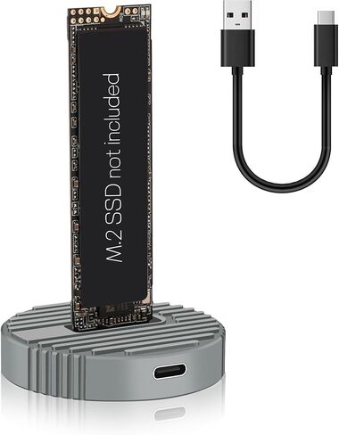 قارئ M.2 NVMe SSD خارجي، محول M2 إلى USB A بسرعة 10 جيجابت في الثانية لكل من M 2 (مفتاح M، مفتاح B+M) NVMe وSATA NGFF SSD Dock، حجم لـ 22110 2280 2260 2242 2230 Drive Round Docking - WAY07 in Kuwait