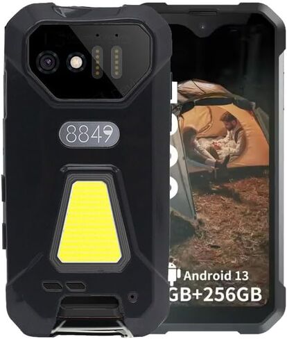 حافظة سيليكون لـ Unihertz 8849 Tank Mini 1، حافظة حماية لكامل الجسم ذات ملمس حريري ناعم، غطاء حماية مقاوم للصدمات مع بطانة من الألياف الدقيقة (أسود) in Kuwait
