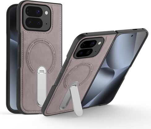 حافظة مغناطيسية لهاتف Google Pixel 9 Pro قابلة للطي مع حامل معدني غير مرئي، [متوافقة مع Magsafe] حافظة جلدية فاخرة نحيفة مضادة للانزلاق ومضادة للصدمات بدرجة ميل، أزرق in Kuwait