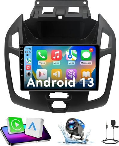 9 Inch Car Radio Compatible with Ford Transit Connect 2014-2018, Android 13 Touch Screen Car Stereo with CarPlay/Android Auto, GPS WiFi Bluetooth SWC Backup Camera (2G+64G) in Kuwait