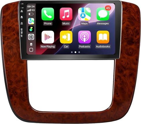 راديو سيارة QLED Android 13 مقاس 9 بوصات لسيارة GMC Yukon Sierra Chevy Tahoe Suburban Silverado 2007-2013 مع CarPlay وAndroid Auto 1080P كاميرا احتياطية GPS ملاحة FM بلوتوث SWC WiFi6 (بني تيراكوتا) in Kuwait