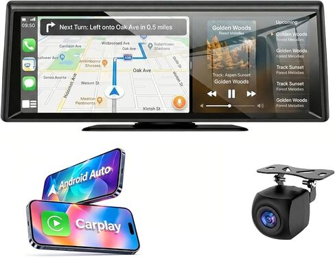 Wireless CarPlay Screen 8.1" Portable Car Stereo with CarPlay iOS & Android Auto 2K Dash Cam 1080P Backup Camera Bluetooth Voice Control GPS Compatible with Most Cars Trucks SUVs Vans in Kuwait