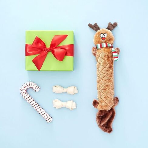 لعبة ZippyPaws Jigglerz Christmas Dog - هدايا قطيفة للكلاب في العطلات تصدر صوت صرير للكلاب الصغيرة والمتوسطة، حشوات تفاعلية متينة للاختباء والبحث عن الحيوانات الأليفة - البطريق in Kuwait