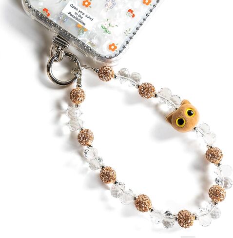 Melphoe Phone Wrist Strap Cellphone Lanyard Wrist Chain Phone Charm Strap for Case, Sparkling Beaded Chain Wristlet Bracelet for Women, with Free-Rotation Tether Tab (Dark Purple) in Kuwait