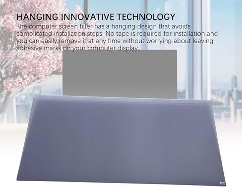 32 Inch Computer Screen Filter, Hanging Design No Adhesive Anti Blue Light Protection Scratch Proof, with 16:9 Aspect Ratio, for Office Work Space Public Areas in Kuwait
