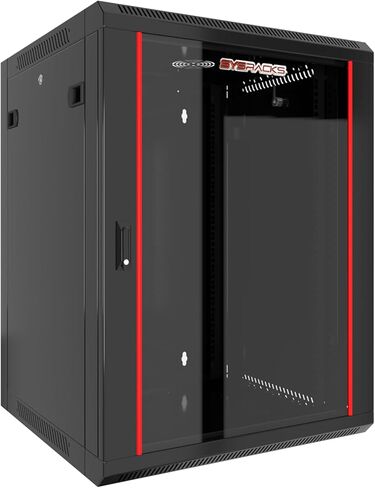 Sysracks 15U جدار جبل خادم 24 "خزانة الشبكة العميقة، رف الخادم مع مروحة، لوحات جانبية قابلة للإزالة، قفل الباب الزجاجي 19" خزانة الكمبيوتر الضميمة شبكة حامل SRE 15.600 in Kuwait