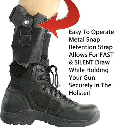 Ultimate Ankle Holster by ComfortTac, Compatible with Glock 42, 43, 36, 26, Smith and Wesson Bodyguard .380.38, Ruger LCP, LC9, Sig Sauer, and Similar Guns in Kuwait