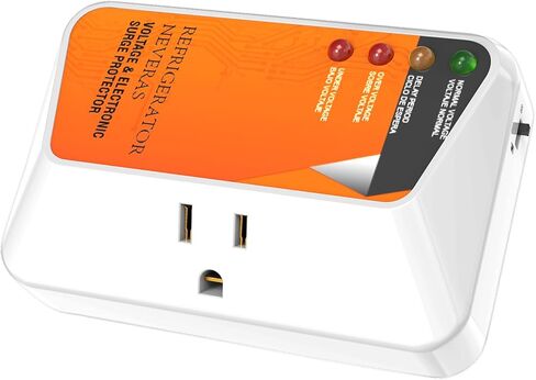Refrigerator Surge Protector, CNAODUN Home Appliance Single Outlet Power Strip Surge Protector Voltage Brownout Outlet Suitable for PC/TV/Refrigerator 120V 15A(1 Pack) in Kuwait