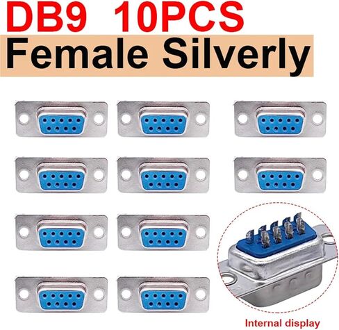 10PCS DB9 Connector Core VGA Pl9pin Port Socket Female Male D Type Adapter SUB DB15(3) in Saudi Arabia