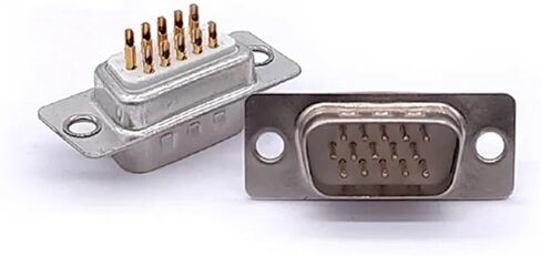 10PCS DB9 Connector Core VGA Pl9pin Port Socket Female Male D Type Adapter SUB DB15(3) in Saudi Arabia