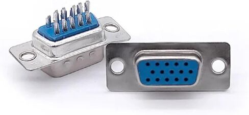 10PCS DB9 Connector Core VGA Pl9pin Port Socket Female Male D Type Adapter SUB DB15(3) in Saudi Arabia