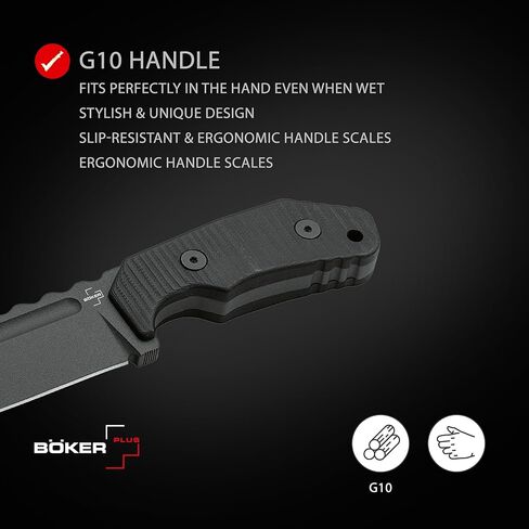 Böker Plus Little Dvalin Tanto - سكين EDC صغير وثابت بمقبض G10 - شفرة D2 - مع غمد Kydex in Kuwait