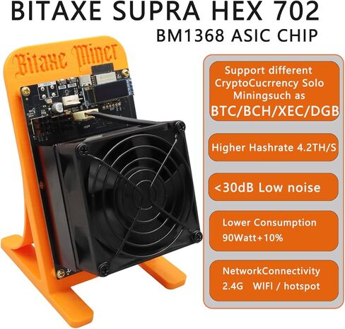 Bitaxe Supra Hex 702 Bitcoin Miner – 4.2TH/s Hash Rate, 2.4G WiFi, 90W Power, BM1368 ASIC Chip, Powerful Open-Source Solo BTC & BCH Mining Machine, Gamma 601 Upgrade in Kuwait