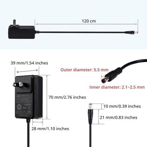 GeeekPi DC 12V 2A مزود الطاقة 24W محول الطاقة لتشغيل وحدات مروحة تركيب الرف 10 بوصة 1U/2U in Kuwait