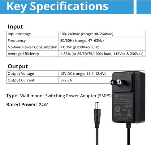 GeeekPi DC 12V 2A مزود الطاقة 24W محول الطاقة لتشغيل وحدات مروحة تركيب الرف 10 بوصة 1U/2U in Kuwait