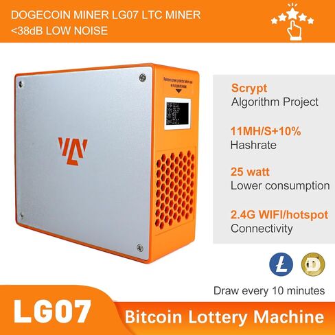 Scrypt ASIC Miner LG07 – 10-12 ميجا هرتز/ثانية، طاقة منخفضة 25-27 وات، شبكة WiFi مدمجة، تعدين منزلي هادئ لـ Dogecoin وLitecoin in Kuwait