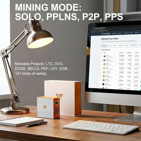 Scrypt ASIC Miner LG07 – 10-12 ميجا هرتز/ثانية، طاقة منخفضة 25-27 وات، شبكة WiFi مدمجة، تعدين منزلي هادئ لـ Dogecoin وLitecoin in Kuwait
