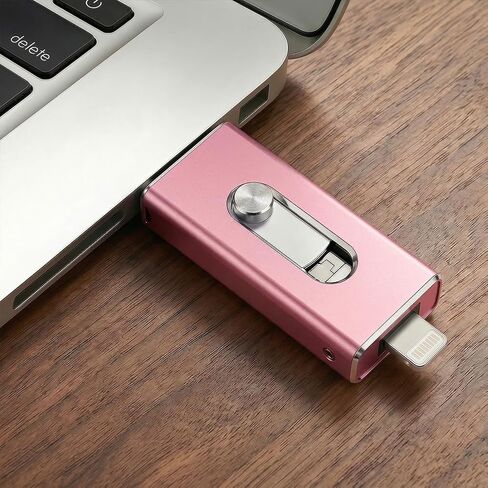 محرك فلاش لصور الهاتف Android، متوافق مع محرك فلاش 4 في 1، محرك إبهام USB 3.0 عالي السرعة لنقل الصور ومقاطع الفيديو (أسود/64 جيجابايت) in Kuwait