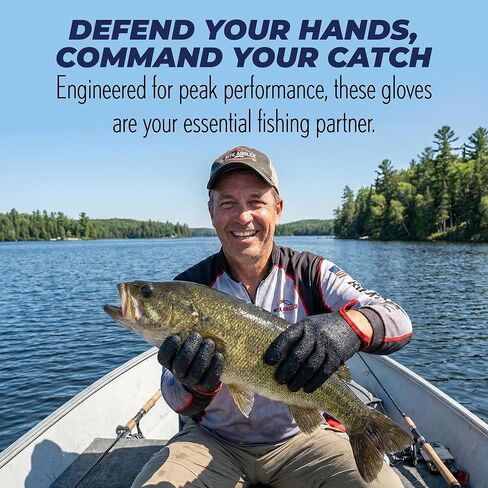 Rite Angler Handy Catching Fish Glove - Fishing Gloves for Men and Women, Handling, Catching, Cleaning, Non-Slip Grip, Breathable, Water-Resistant, Flexible - 8.5" in Kuwait