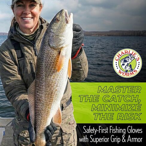 Rite Angler Handy Catching Fish Glove - Fishing Gloves for Men and Women, Handling, Catching, Cleaning, Non-Slip Grip, Breathable, Water-Resistant, Flexible - 8.5" in Kuwait