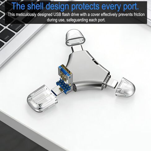 محرك فلاش USB محرك إبهام 16 جيجابايت تصميم دوار USB 2.0 عصا ذاكرة عالية السعة محرك أقراص فلاش لأجهزة الكمبيوتر المحمول والكمبيوتر - فضي in Kuwait