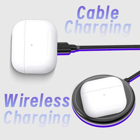 Wireless Charging Case Replacement Compatible with AirPods 3, for Airpods 3 Charging Case with Bluetooth Pairing Button, 680mAh Battery, Supports Wireless & Wired Charging (No Earbuds) in Kuwait