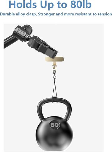 360°Swivel Phone Tether Tab Lanyard Tab 4pcs Ultra Thin Stainless Steel Case Insert Clip Patch for All Phone Cases, Black in Saudi Arabia