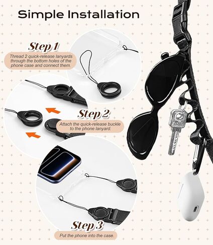 TiMOVO Universal Phone Lanyard Crossbody, Detachable Neck Lanyard, Adjustable Shoulder Strap with Quick Release Buckle in Kuwait