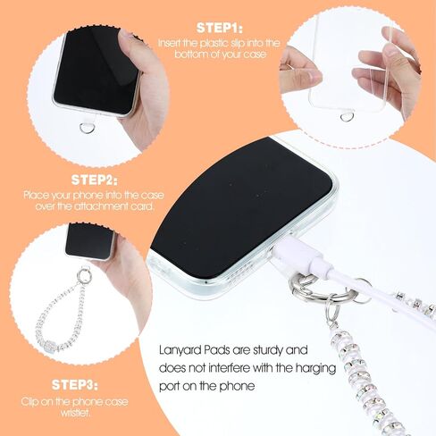 2 Pack Phone Wrist Strap, Pearl Beaded Phone Charm, Hands-Free Wristlet Bracelet, Detachable with Tether Tab in Kuwait