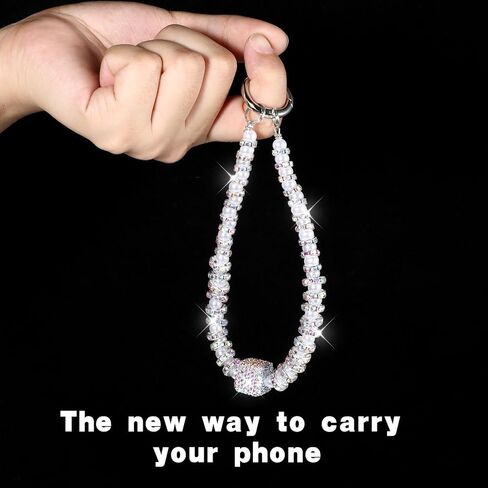 2 Pack Phone Wrist Strap, Pearl Beaded Phone Charm, Hands-Free Wristlet Bracelet, Detachable with Tether Tab in Kuwait