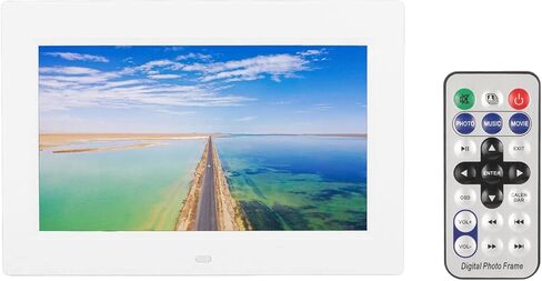 إطار صور رقمي مقاس 10 بوصة من SUNGOOYUE، إطار صورة إلكتروني LCD مع عرض شرائح تلقائي USB وبطاقة SD تدعم تشغيل فيديو MP3، وجهاز تحكم عن بعد مدمج في مكبرات الصوت، لديكور المنزل والمكتب (قابس الولايات المتحدة) in Kuwait