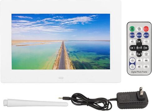 إطار صور رقمي مقاس 10 بوصة من SUNGOOYUE، إطار صورة إلكتروني LCD مع عرض شرائح تلقائي USB وبطاقة SD تدعم تشغيل فيديو MP3، وجهاز تحكم عن بعد مدمج في مكبرات الصوت، لديكور المنزل والمكتب (قابس الولايات المتحدة) in Kuwait